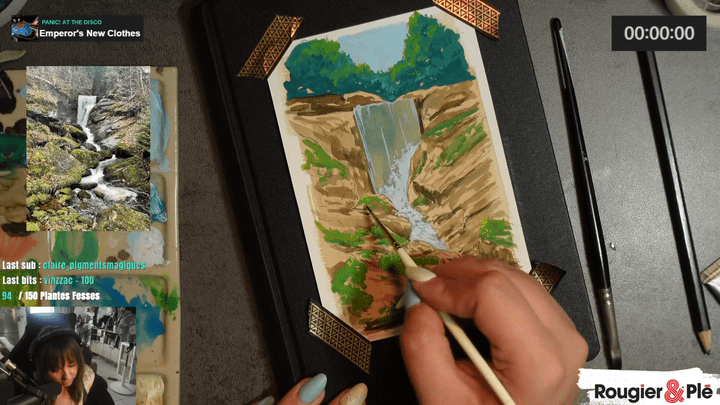 L'artiste et streameuse Pawm partage son processus de peinture à la gouache avec des lives sur Twitch. (Pawm)