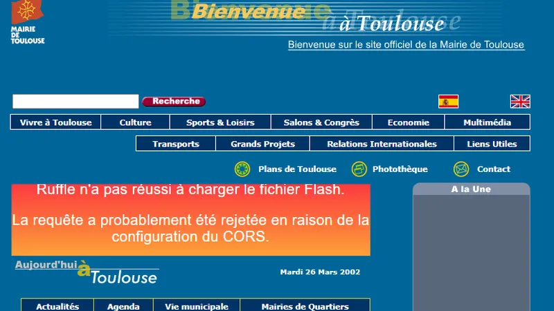 Le site web de la mairie de Toulouse en 2003
