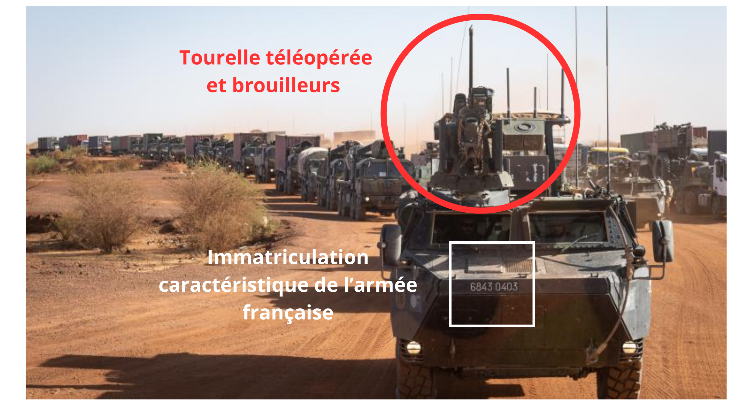 Ce type de blindé français, reconnaissable avec ces équipements, n'a jamais été vendu à l'armée malienne.