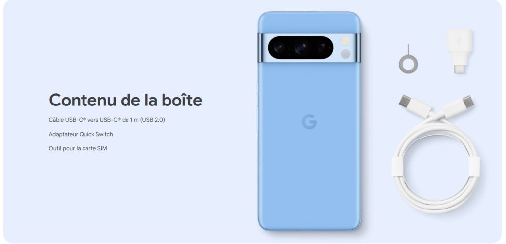 Pixel-8-Pro-Contenu-Boite | Geeks and Com' Pixel 8 Pro contenu