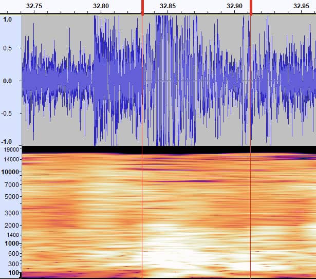  View showing the waveforms and spectrograms of both muzzle blasts used by TNO to help calculate the firing point.