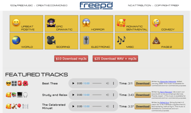 FreePD featured tracks