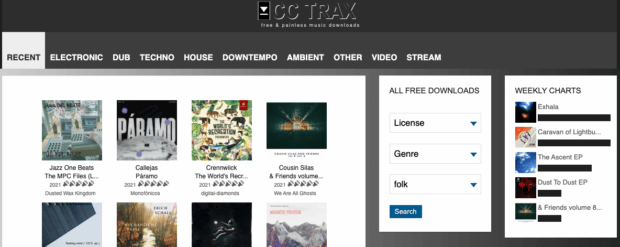 ccTrax genre and weekly charts