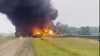 Hazardous material train cars derail, catch fire in North Dakota