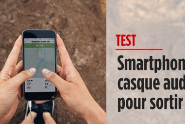 Trois smartphones et un casque audio pour courir