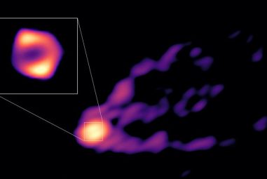 Black hole image captures jet of material launching into space